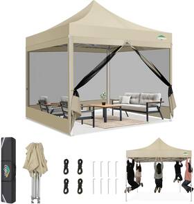 -111-bsq 726084159990 10x10 Canopy Tent Heavy Duty Pop Up With Sidewalls Waterproof Easy Setu