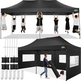 0202 -27 Us 27b 10x20 Pop Up Canopy Tent With 6 Sidewalls Waterproof Heavy Duty Com