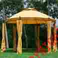 01-0868 Outsunny Outdoor 11.5 Round Double Tier Roof Gazebo Canopy Patio Shelter Tent W Curtains 799932988806