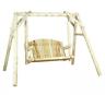 0700027 Rustic Cedar Cedarlooks Log American Garden Swing With Stand