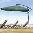 07umb012-off9x9-04-a Yescom 9x9 Xl Outdoor Patio Hanging Offset Aluminum Umbrella Tilt 200g Uv30 Pa Cover 640671028721