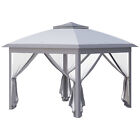 84c300gy 10.8ft Instant Pop Up Patio Gazebo Foldable Canopy Party Event Tent With Netting