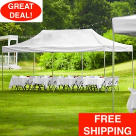 554alp10x20w 10foot X 20foot Rectangle Aluminum White Straight Leg Outdoor Canopy Uv Resistant Rays