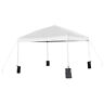 10x10 White Pop Up Event Straight Leg Canopy Tent With Sandbags And Wheeled Case