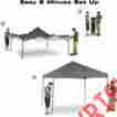 10x10x112 13963 Ozark Folding Canopy Shade Pop Up Tent Shelter Party Tailgating Straight Leg 717109913963