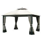 110109104 Sunjoy Replacement Curtain For Windsor Dome Gazebo Khaki 841057132388