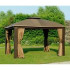 110109306 Sunjoy Replacement Curtain For Sonoma Wicker Gazebo Ginger 841057134016