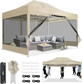 0109 12 Us 112kh 10x15 Canopy Tent Heavy Duty Pop Up With Sidewalls Waterproof Easy Setu