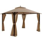 Op70382cf 12 Ft. X 10 Brown Outdoor Patio Gazebo Slant Leg Canopy