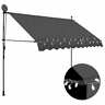 145866 Vidaxl Manual Retractable Awning With Led Inch Anthracite 719883761855