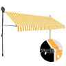 148086 Vidaxl Manual Retractable Awning With Led White And 720286139387