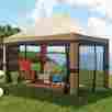 1588-08339-1354 Brylane Home Oversized 10 X 15 Instant Pop Up Gazebo With Screen