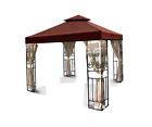 Msn-can0py-2t-gy018 2-tiered 12x12 Nutmeg Brown Mtn Gearsmith New Shade Replacement Garden Gazebo Canopy Top 632181714959