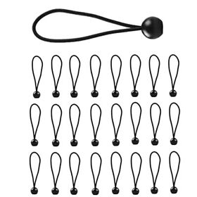 25 Pack 6 Inch Ball Bungee Cords Heavy Duty Outdoor Natural Latex Tarp Straps Wi