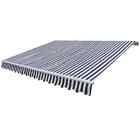 272093 Vidaxl Folding Awning Navy Blue White Outdoor Sunshade 8718475951407