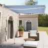 3069496 Vidaxl Freestanding Manual Retractable Awning Blue White 720286398203