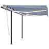 3070101 Vidaxl Manual Retractable Awning With Led Blue And 720286404256