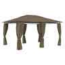 312232 Vidaxl Garden Marquee With Curtains Taupe 720286106525