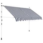 43221 Vidaxl Manual Retractable Awning Blue And White Stripe 8718475507840