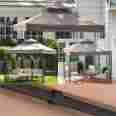 763250 Coral Cost Steel Frame 8 X Ft Backyard Gazebo Canopy Garden Structures Outdoor Shade Yard 763250285275