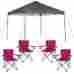 76508 Instant Canopy Tent Folding Chairs Ozark Trail Pop Up 4 W Carry Bags Outdoor Awning Patio 755897376508