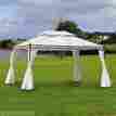 840-080cw Outsunny Gazebo Canopy Sun Shade Uv Protect Outdoor Patio Cream 046655320858