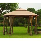 9.45-feet Sunnest Services Llc Dropship Hampton Gazebo Canopy Mosquito Netting Privacy Panels 12 By 10 846822010434