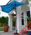 Odu-119 9-foot Outdoorproweb.com New Half Umbrella Blue Red Or Coffee Brown Patio Market Wall Awning