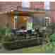 A021 Rowlinson Garden Products Retractable Shade Canopy Awning Wall Mount English Steel Frame Patio 0743541685441