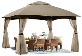 Abccanopy 619548637502 8x8 Outdoor Gazebo - Patio With Mosquito Netting Khaki