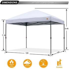 Abccanopy 717144816304 Canopy Tent 10ftx10ft Outdoor Traditional Instant Pop Up Square White