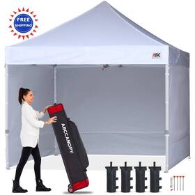 Abccanopy 840109900821 Easy Pop Up Canopy Tent 10x10 Commercial -series White Sidewalls
