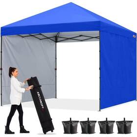 Ahzj2w-10ftblue Abccanopy Dekorra Permanent Pop Up Canopy Tent 120 Inch X Square Adjustable Height Blue