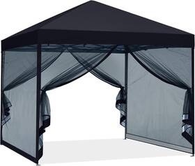 Js-04-8b Abccanopy Easy Pop Up Canopy Tent Netting Wall 8x8 Black Meshwall