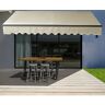 Abm16x10ivory29 Aleko Motorized Black Frame Retractable Home Patio Canopy 703980254271