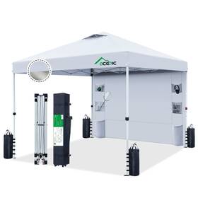 Z30prop Acepic 10x10 Pop Up Canopy Tent With Pocket Sidewall Instant Easy Setup Sun Shelter