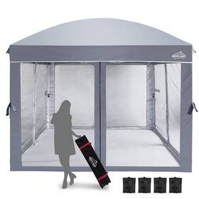 Screen10x10 Aigocano 735280478279 Canopy Tent With Netting Easy Pop Up Gazebo For Outdoor