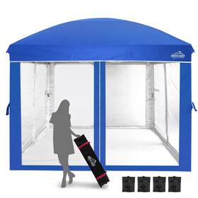 Aigocano 772168881783 Canopy Tent With Netting Screen 10x10 Easy Pop Up Gazebo For Outdoor Parties