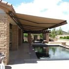 Aleko 20 X 10 Feet Motorized Retractable Patio Awning Red White Stripe 013964954685