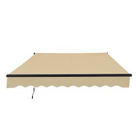Aleko 703980253878 Retractable Black Frame Patio Awning Exterior Sunshade Outdoor Canopy 10