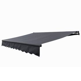 Ab-10-8-blk Aleko Manual Retractable Awning Patio Sun Shade Outdoor Canopy Deck Shelter 10 X 8 Ft