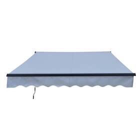 Ab-10-8-sg-ap Aleko Manual Retractable Awning 10 X 8 Ft Patio Black Frame Backyard Waterproof Canopy