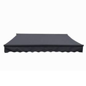 Ab13x10bk81-hd Aleko Patio Retractable Awning 13ft X 10ft Water Resistant Aluminum Frame Black