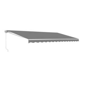 Aw12x10gy80 Aleko Rectractable Awning 12ft Manual Patio 120 Inch Protection Aluminum Wall Gray