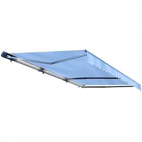 Awcl-16-10-sb Aleko Patio Awning Electric Retractable 16 X 10 Feet Motorized Half Cassette With Led