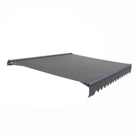 Awcl12x10gy80 Aleko Patio Awning Electric Retractable Sunshade Canopy Outdoor Deck Shelter 12 Feet