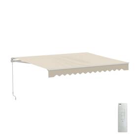 Aleko Awm10x8ivory29 10x8 Feet Retractable Motorized Patio Awning Ivory Color