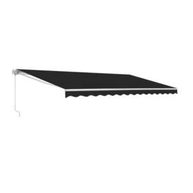 Awm12x10bk81-hd Aleko Patio Awning 144 Inch X120 Motorized Retractable Uv-resistant Polyester Black