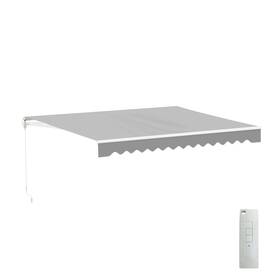 Aleko Awm13x10lgrey046 Retractable Motorized Patio 13 X 10 Ft Awning Sunshade Silver Grey