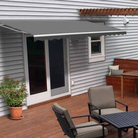 Awm20x10gy80 Aleko Retractable 20 X 10 Feet Motorized Home Patio Canopy Grey